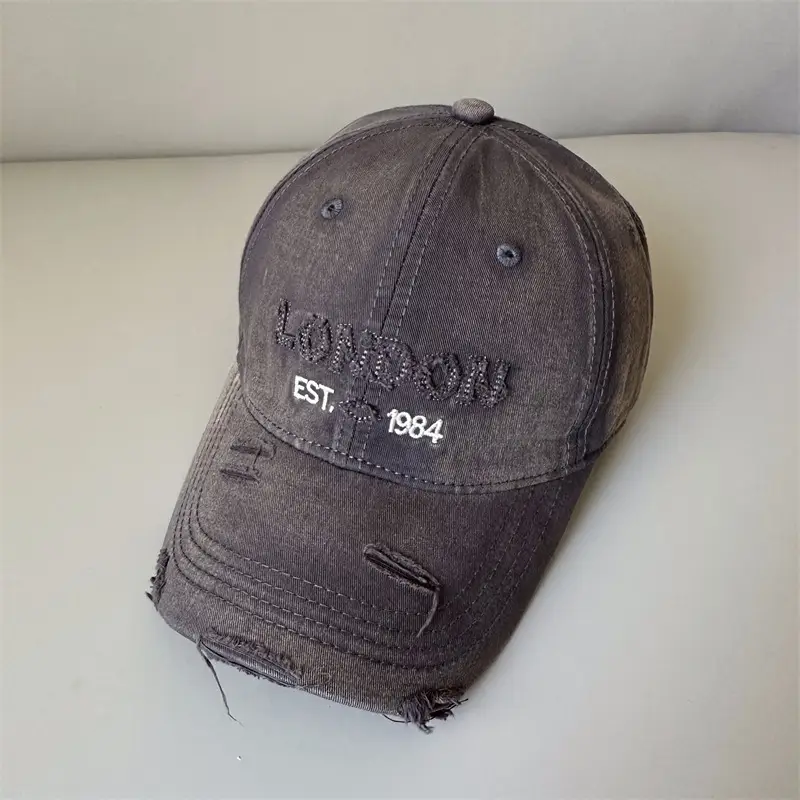 American Street Baseball Cap for Kids All-Match Letter Holed Cap Small - Image 3