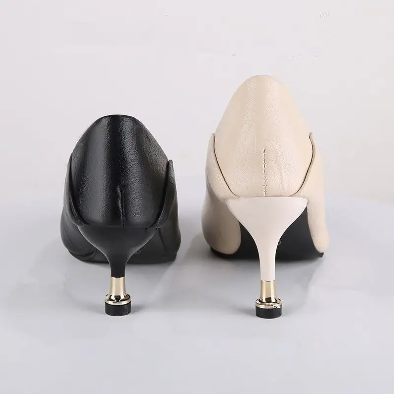 French Style Stiletto Heels Women Black White 2026 - Image 6