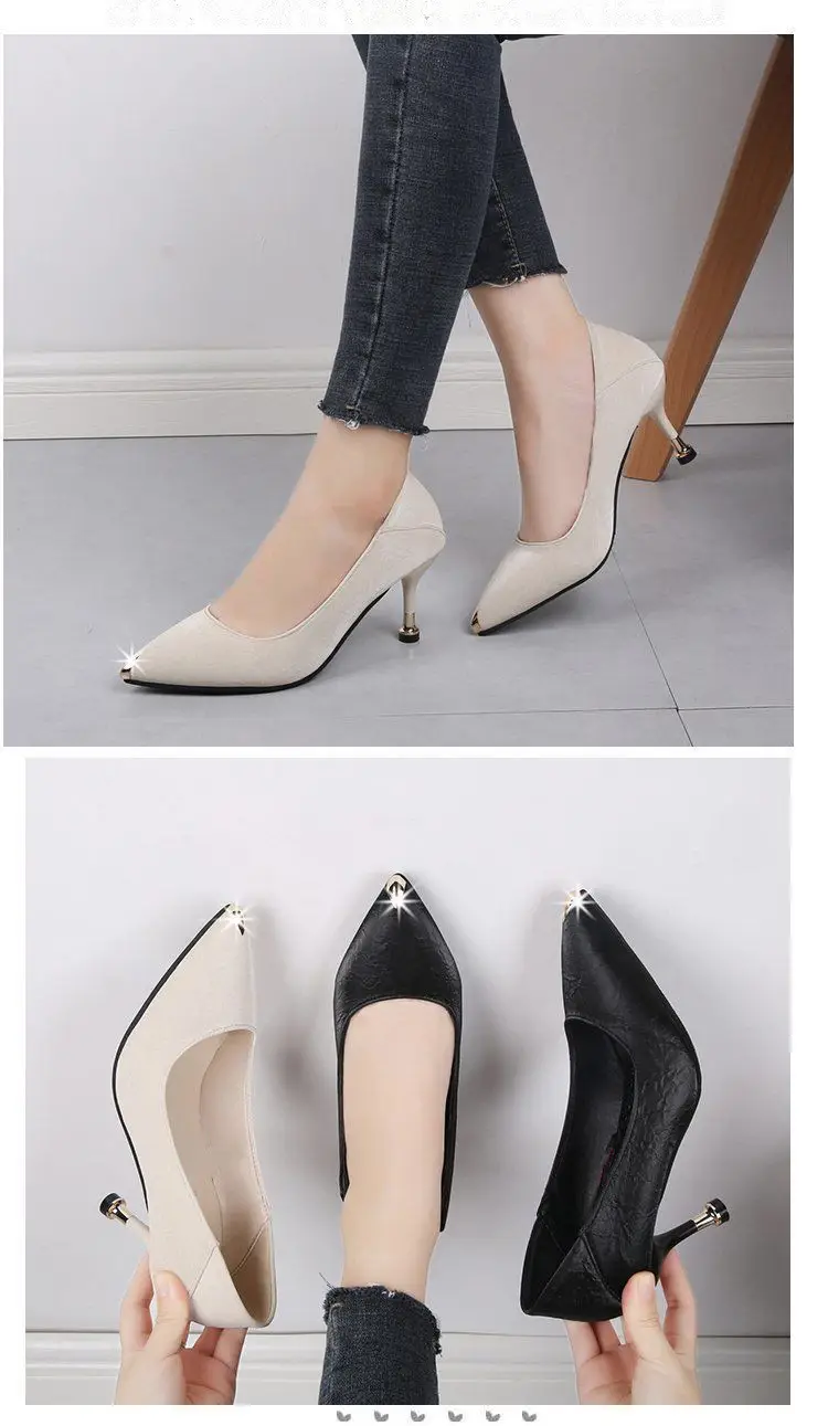 French Style Stiletto Heels Women Black White 2026 â feature 9