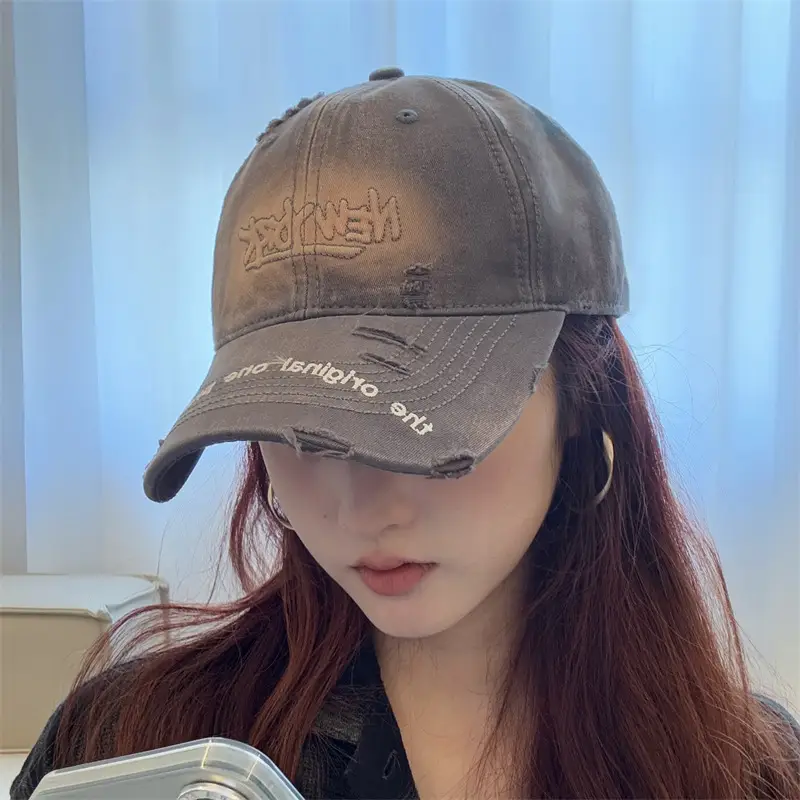Men Grey Leather Baseball Cap Original One Product - Image 8