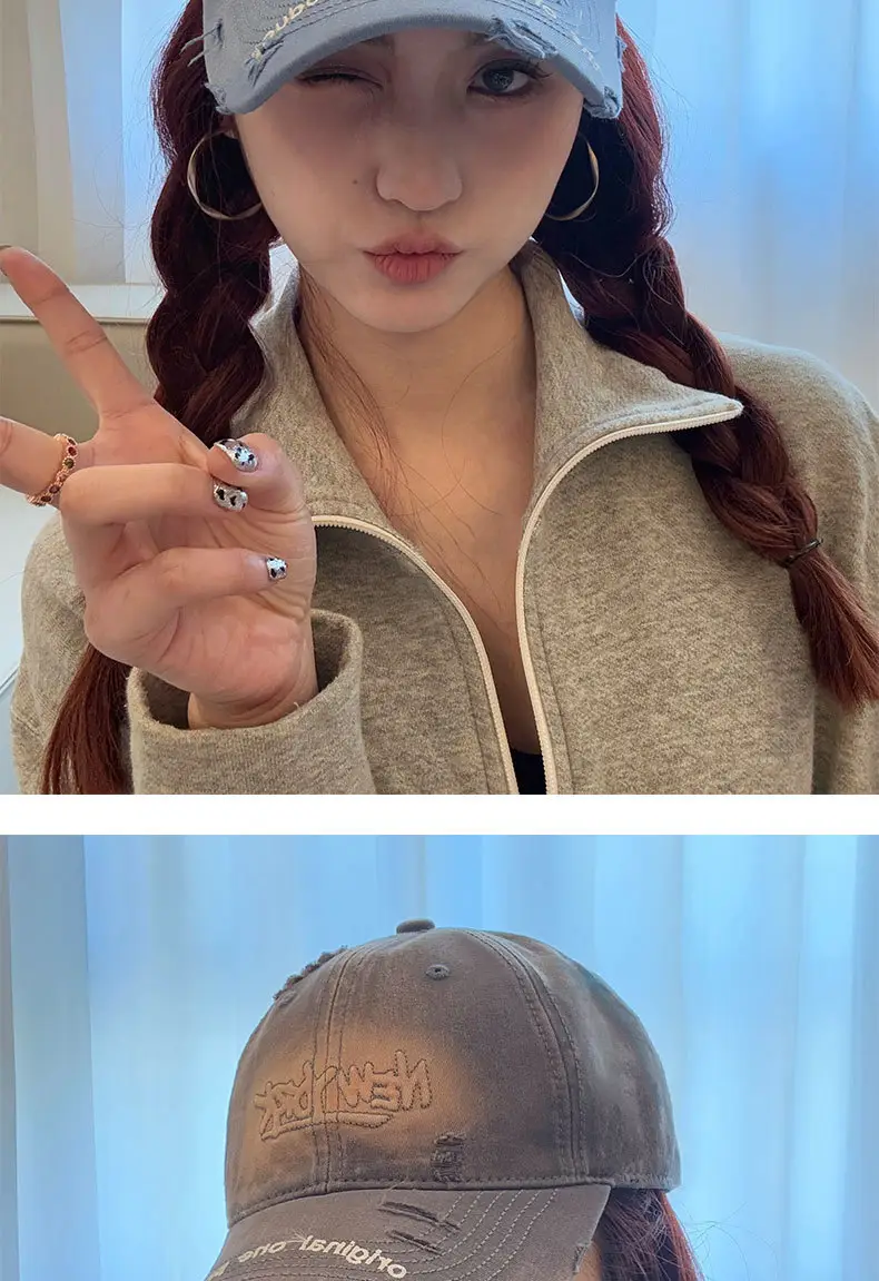 Men Grey Leather Baseball Cap Original One Product — feature 8