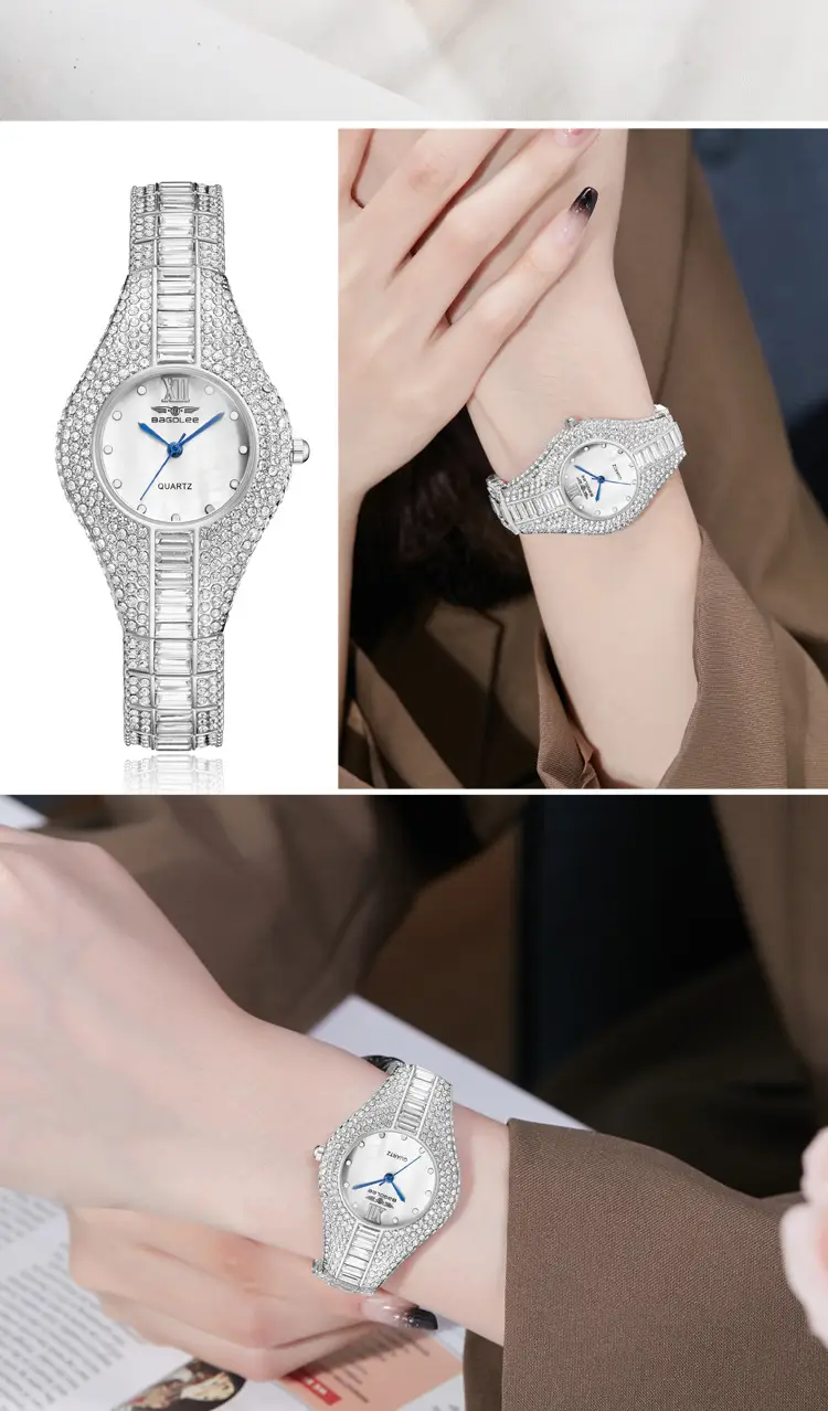 Diamond Encrusted Women's Quartz Watch Rose Gold — feature 6