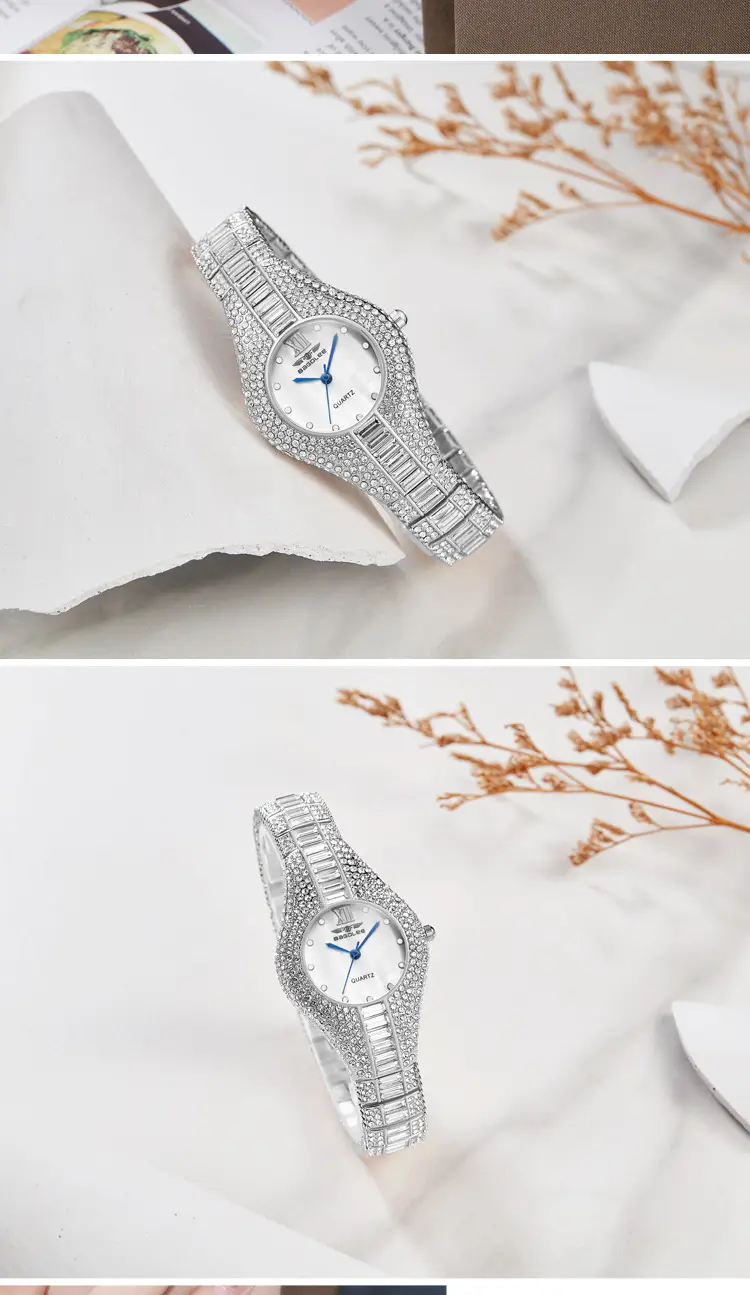 Diamond Encrusted Women's Quartz Watch Rose Gold — feature 7