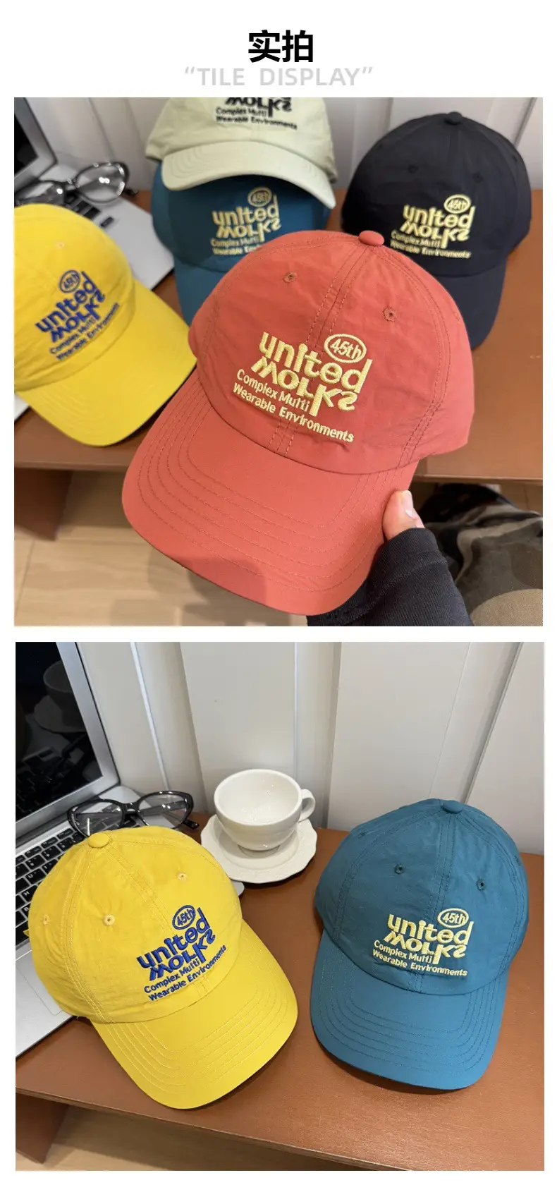 Women Yellow Duck Tongue Cap with Brand Logo — feature 2