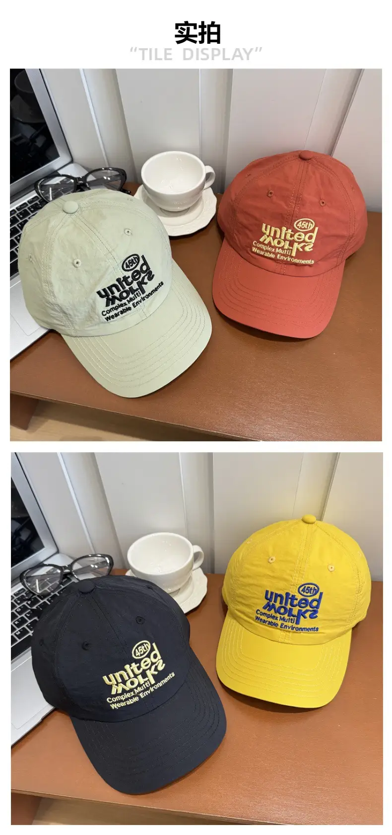 Women Yellow Duck Tongue Cap with Brand Logo — feature 3