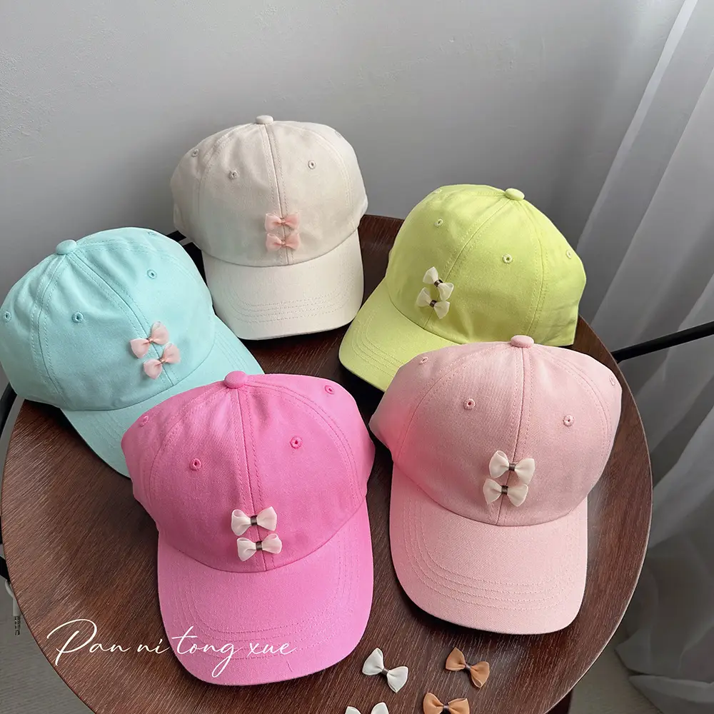Pink Bow Baseball Cap for Girls Spring - Image 10