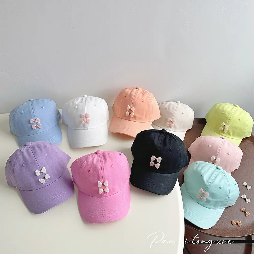 Pink Bow Baseball Cap for Girls Spring — feature 26