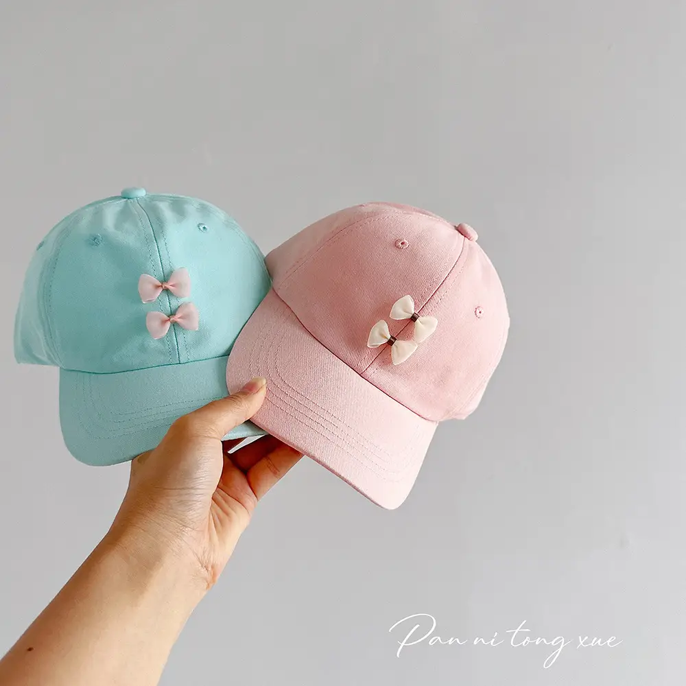 Pink Bow Baseball Cap for Girls Spring — feature 28