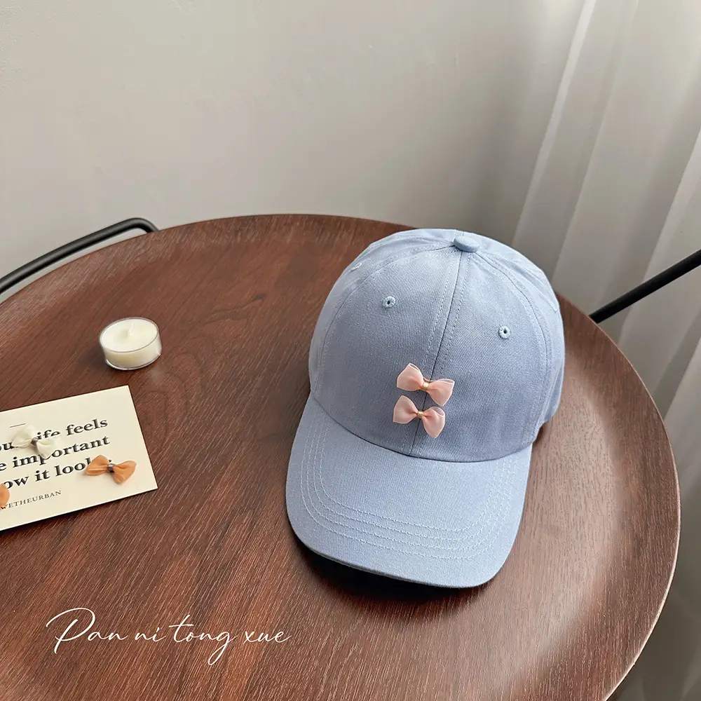 Pink Bow Baseball Cap for Girls Spring — feature 31