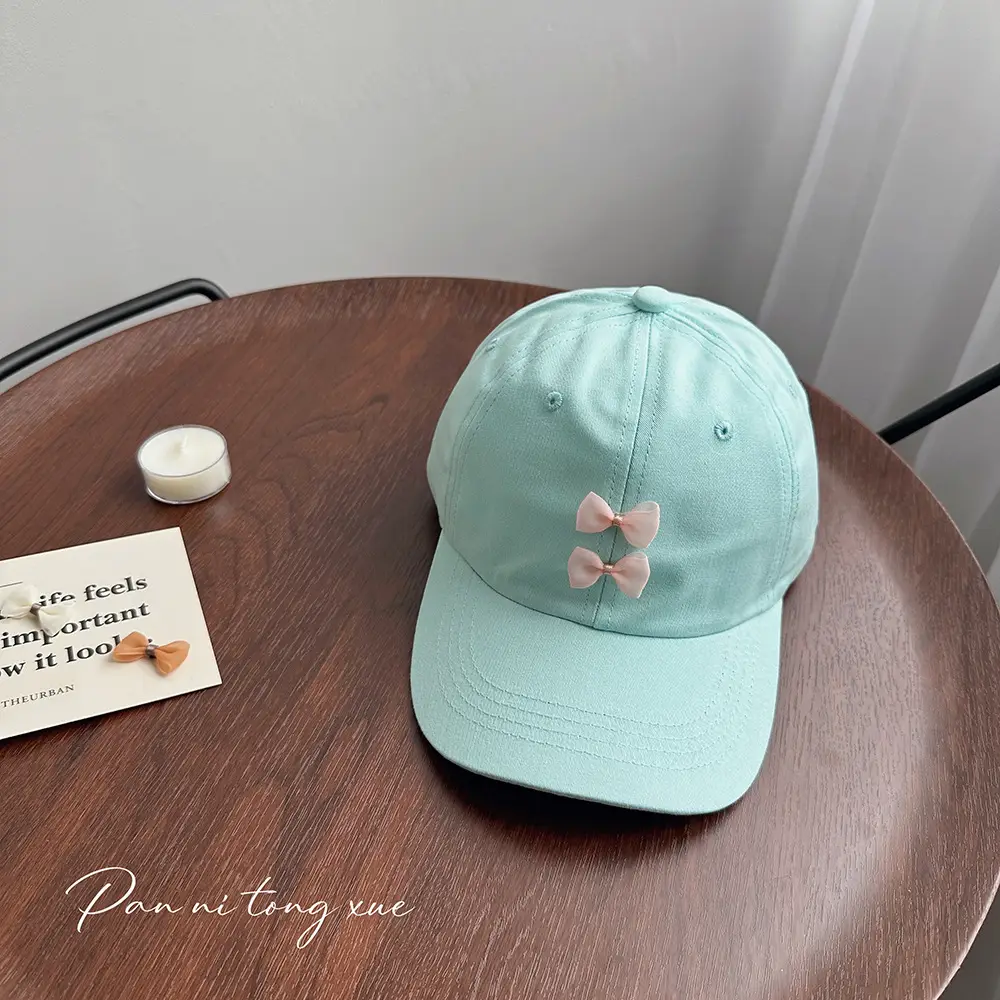 Pink Bow Baseball Cap for Girls Spring — feature 37