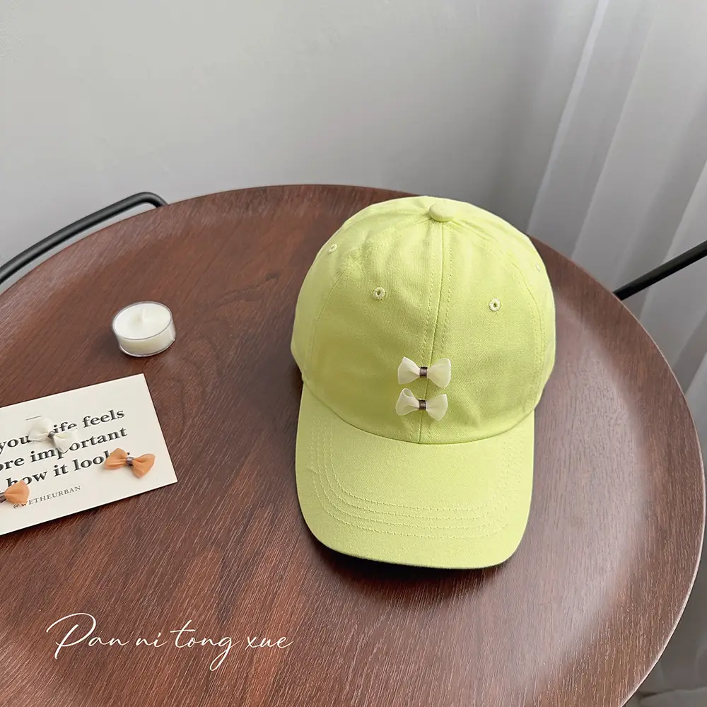 Pink Bow Baseball Cap for Girls Spring - Image 6