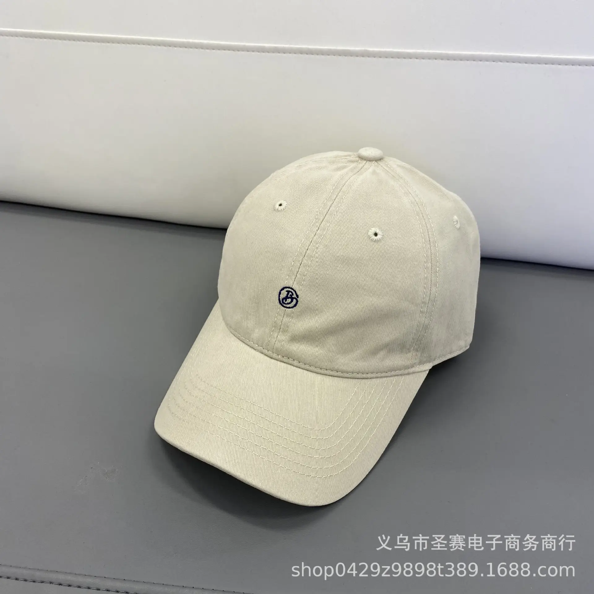 Women Wash Cotton Baseball Caps B- Letter Embroidered - Image 7