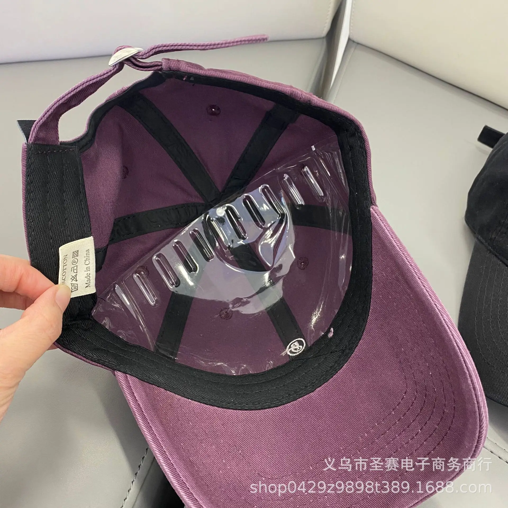 Women Wash Cotton Baseball Caps B- Letter Embroidered — feature 6