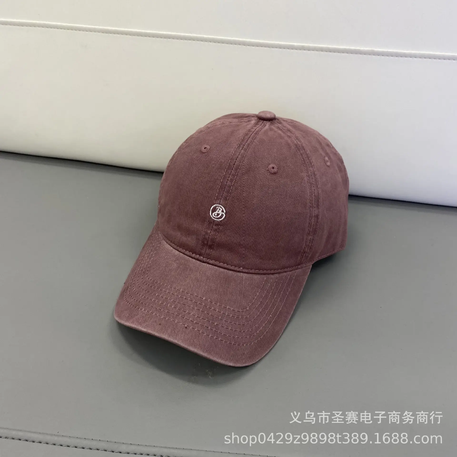 Women Wash Cotton Baseball Caps B- Letter Embroidered - Image 2