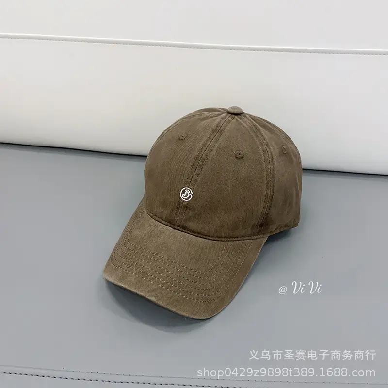 Women Wash Cotton Baseball Caps B- Letter Embroidered - Image 4