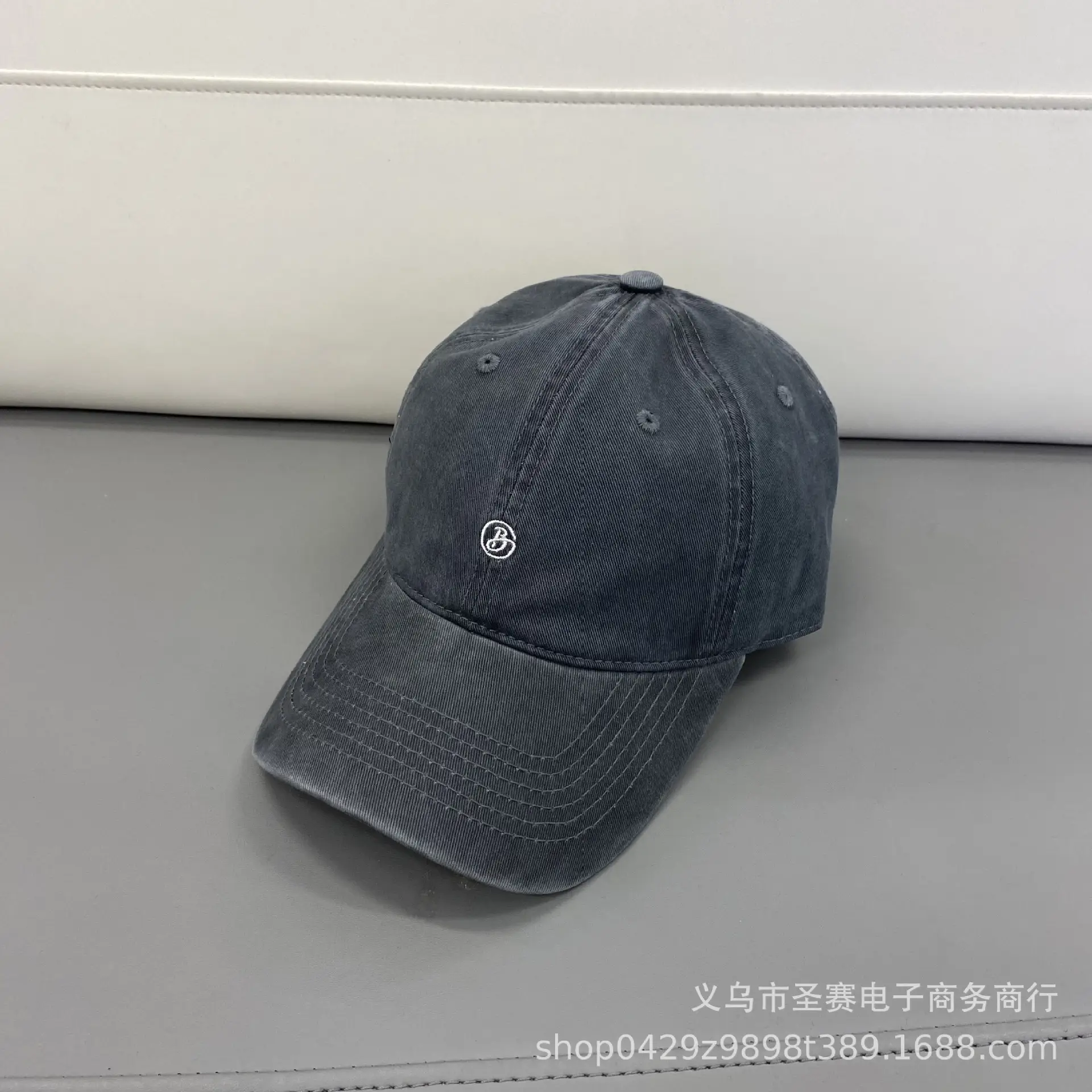 Women Wash Cotton Baseball Caps B- Letter Embroidered - Image 5