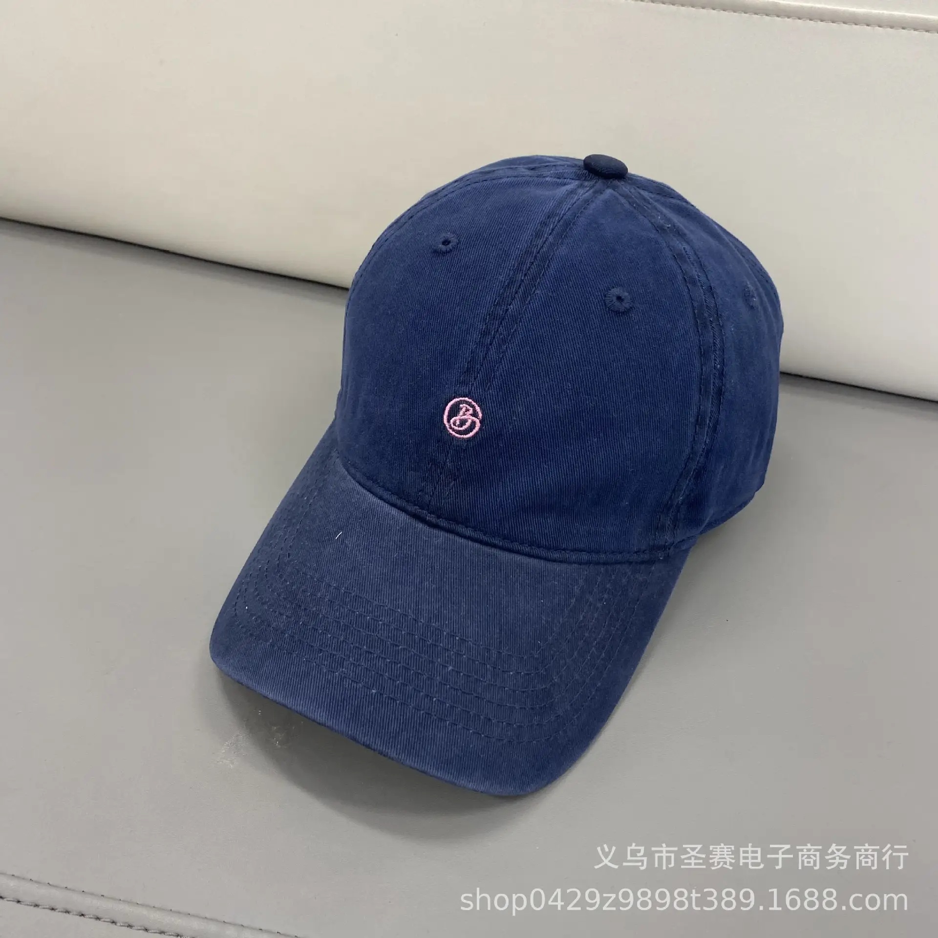Women Wash Cotton Baseball Caps B- Letter Embroidered - Image 6