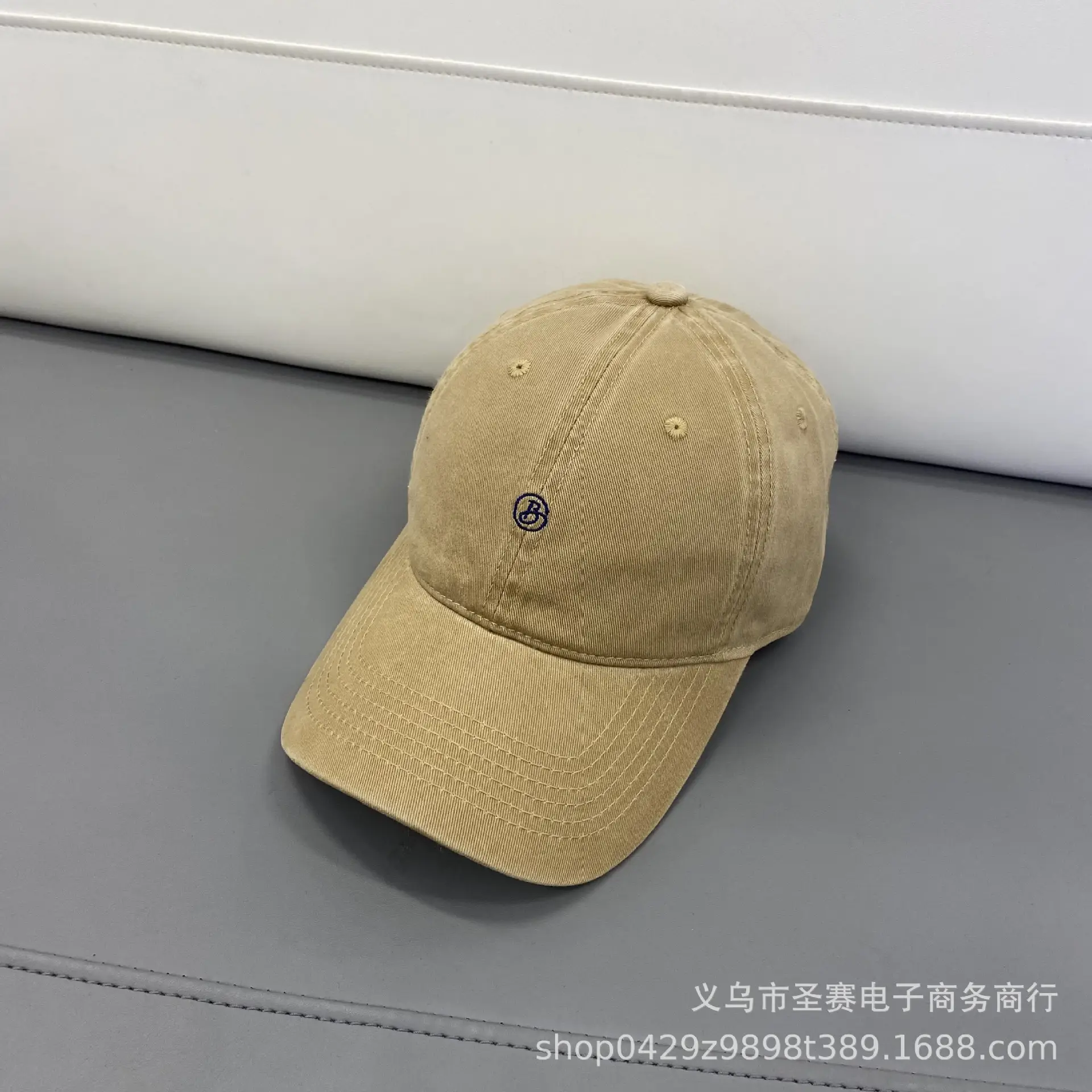 Women Wash Cotton Baseball Caps B- Letter Embroidered - Image 8