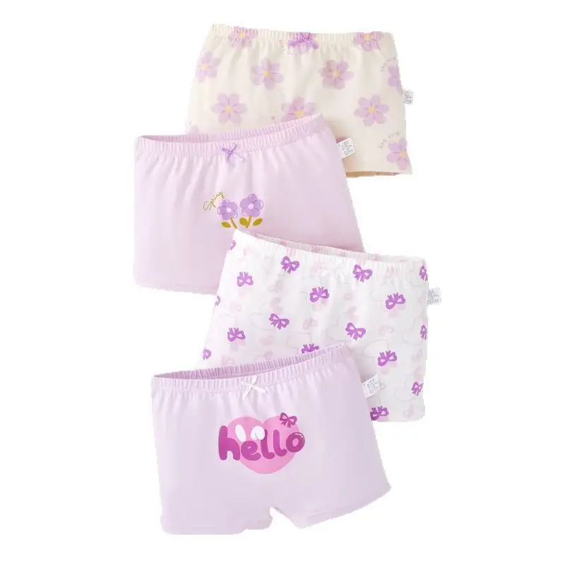 Children's Underwear Girls' Pure Cotton Class A Cotton Baby's Boxer Shorts Girls' Large Children's Boxer Shorts Don't Clip Butt