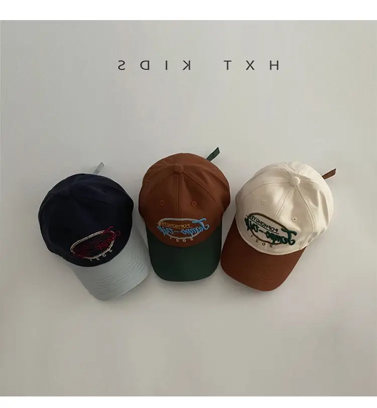 Children's Cap Brown Green Letter Embroidery Baseball Cap — feature 1