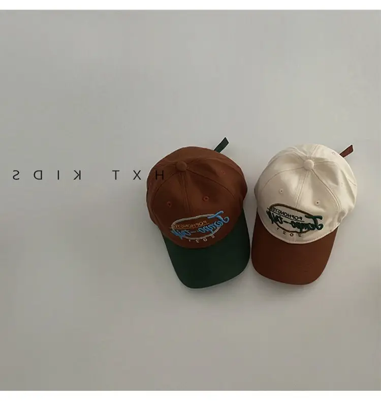 Children's Cap Brown Green Letter Embroidery Baseball Cap — feature 3
