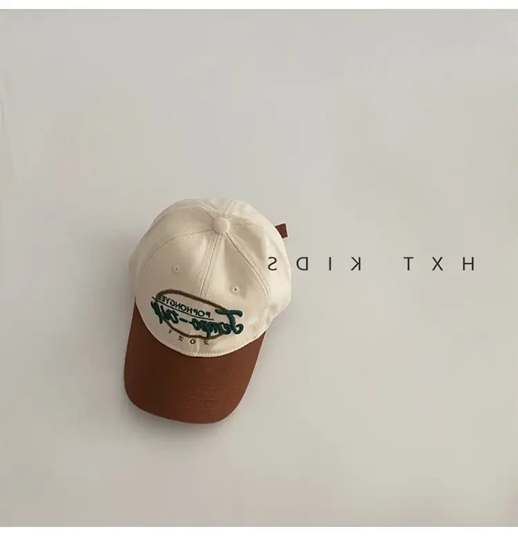 Children's Cap Brown Green Letter Embroidery Baseball Cap — feature 5