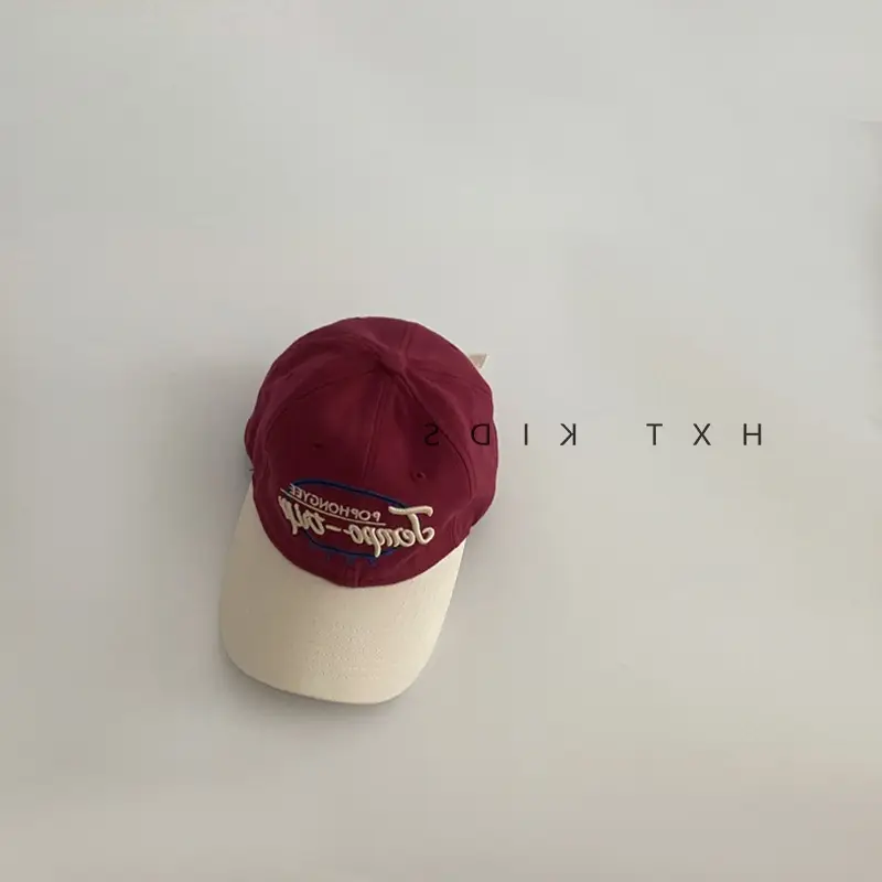 Children's Cap Brown Green Letter Embroidery Baseball Cap