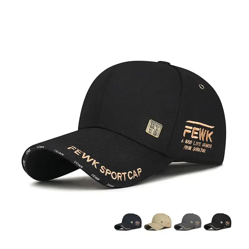 Men's Black Fewak Sport Cap with Copper Embroidery - Image 5