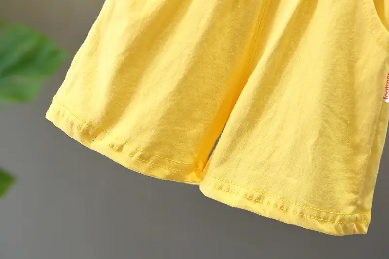 2025 Kids Cotton T-Shirt Shorts Set Yellow Green โ feature 18