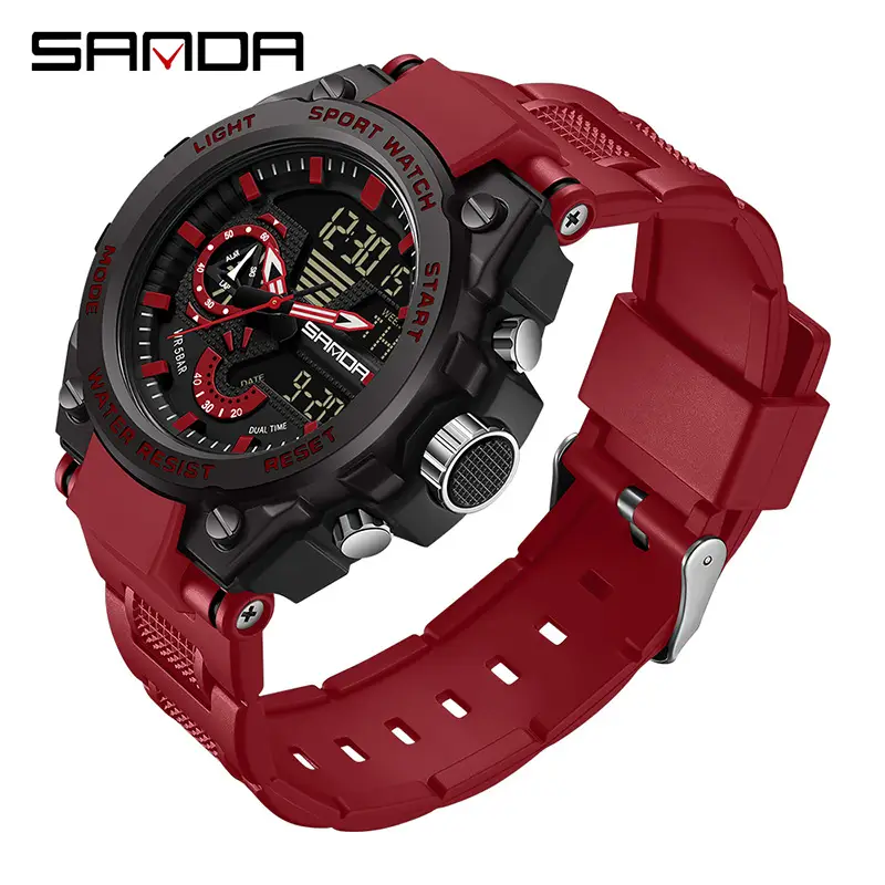 Men's Waterproof Electronic Wristwatch with Blue Dial - Image 6
