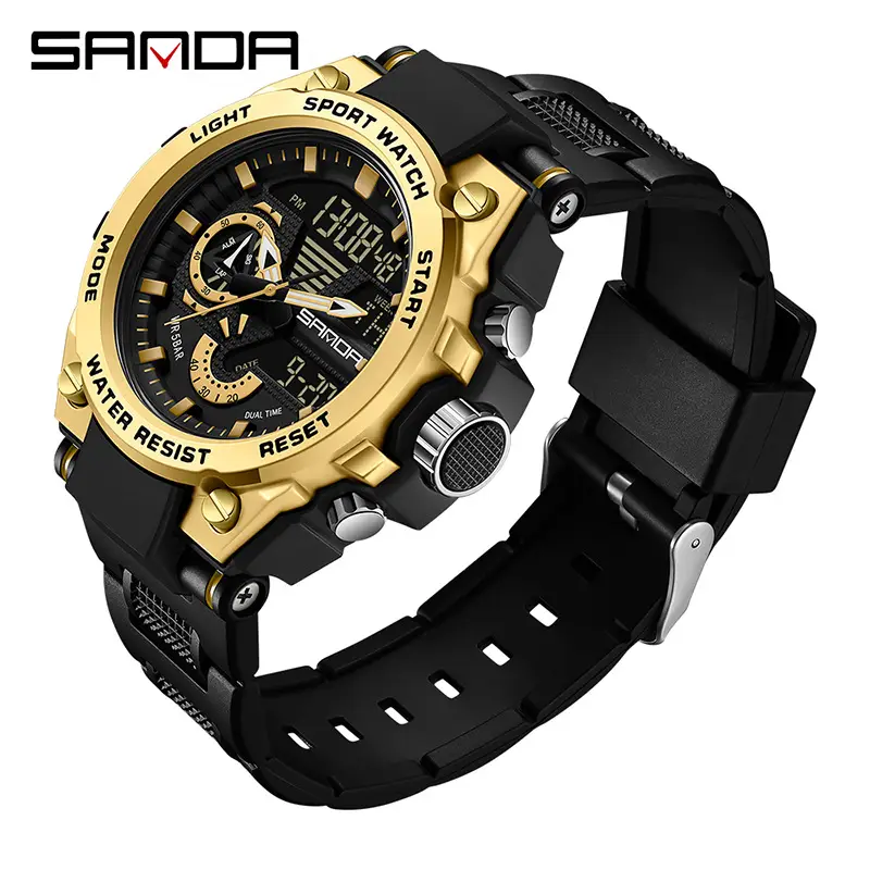 Men's Waterproof Electronic Wristwatch with Blue Dial - Image 7