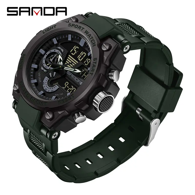 Men's Waterproof Electronic Wristwatch with Blue Dial - Image 8