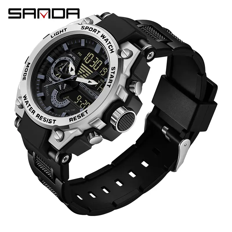 Men's Waterproof Electronic Wristwatch with Blue Dial - Image 9