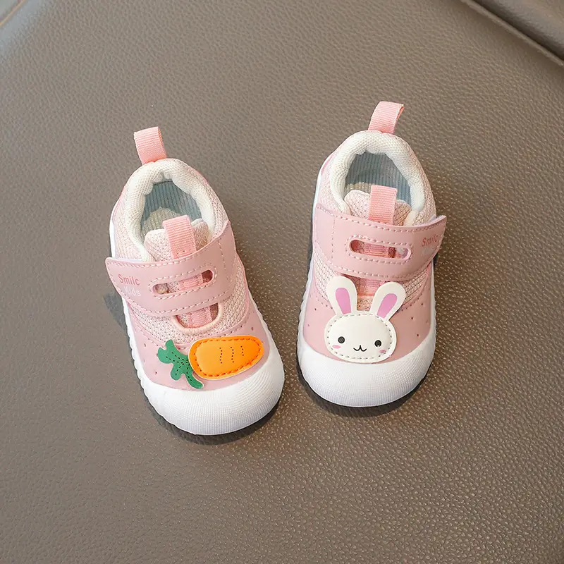 Baby Women's Pink Rabbit Shoes 0-1 Years Soft Soles - Image 5