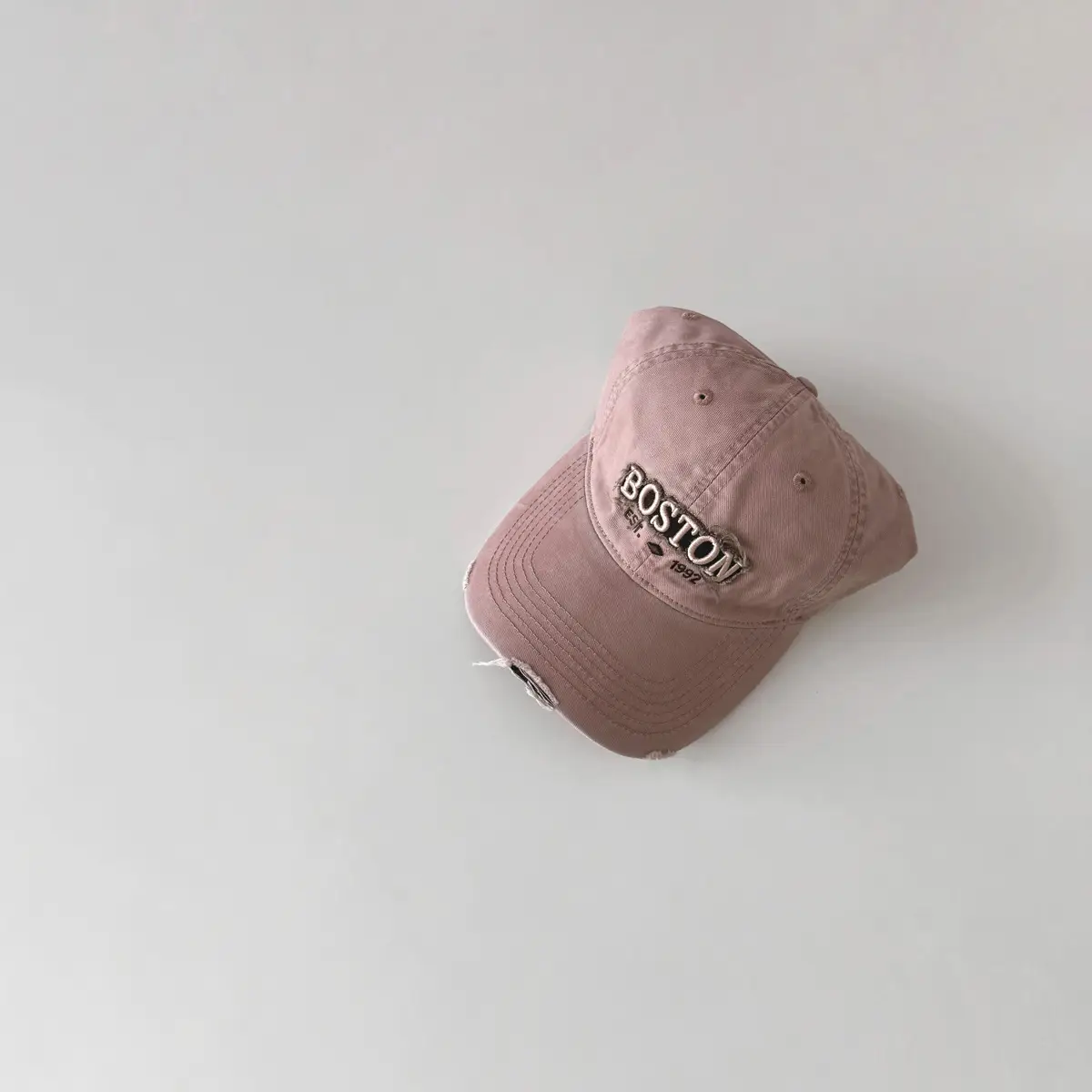 Boston Embroidered Kids Cap Tan Spring Autumn 2025 - Image 6