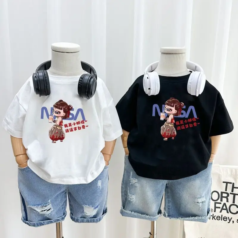 2025 Cotton Nezha Cartoon T-Shirt for Boys Girls — feature 4