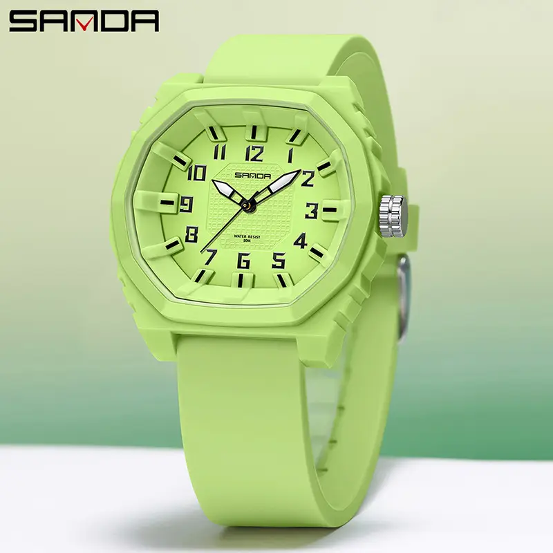 Sanda Black Quartz Watch for Boys Girls All Match - Image 9