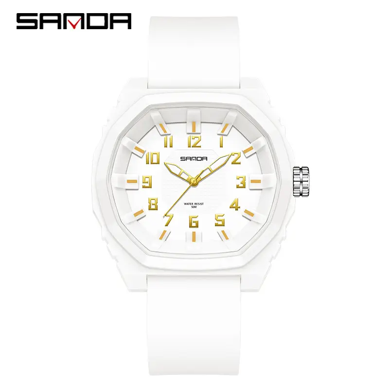 Sanda Black Quartz Watch for Boys Girls All Match - Image 2