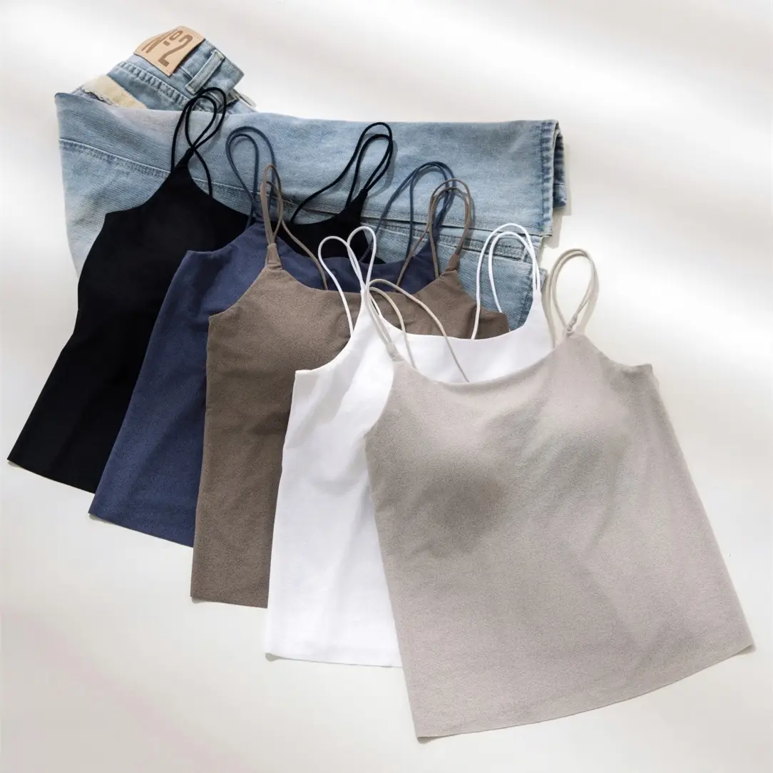 White Seamless Backless Camisole Cup Underwear