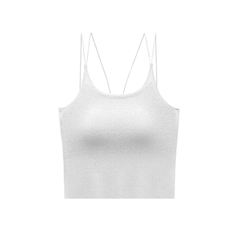 White Seamless Backless Camisole Cup Underwear