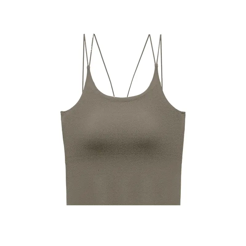 White Seamless Backless Camisole Cup Underwear