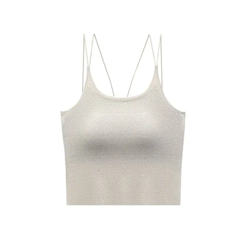 White Seamless Backless Camisole Cup Underwear