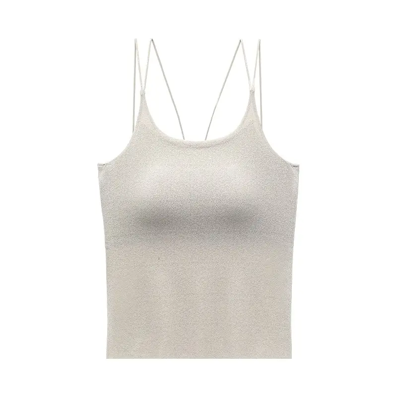 White Seamless Backless Camisole Cup Underwear
