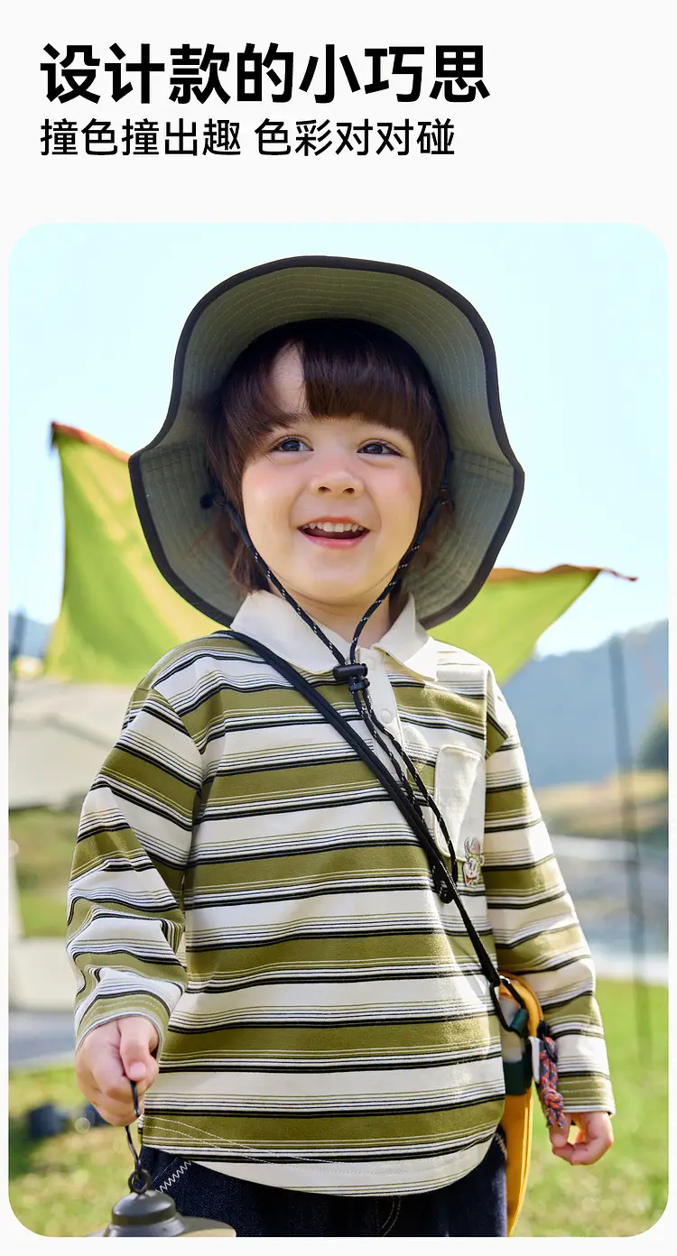 Children's New Spring Striped Polo T-Shirt Set — feature 11