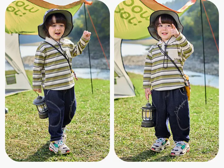 Children's New Spring Striped Polo T-Shirt Set — feature 34