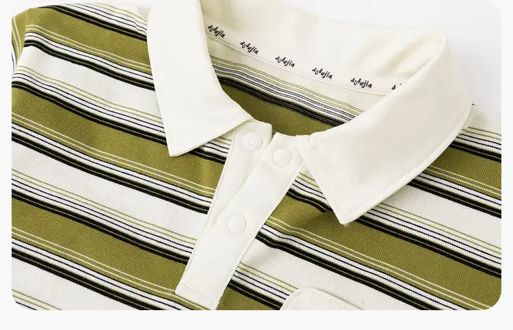 Children's New Spring Striped Polo T-Shirt Set — feature 38