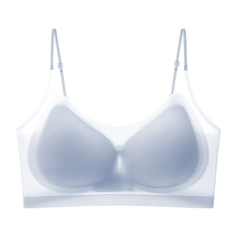 Ice Silk Ultra-thin Non-marking Underwear Women's Non-rimless Small Chest Push-up Invisible Summer Sweat-absorbing Breathable Comfortable Beautiful Back Bra - Image 10
