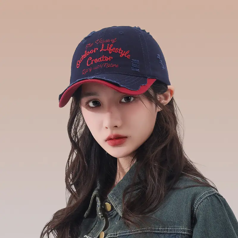 Korean Style Hole Soft Top Baseball Cap for Men Women