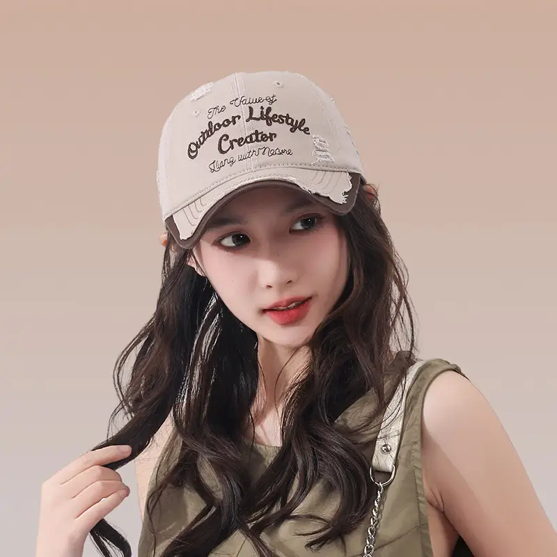 Korean Style Hole Soft Top Baseball Cap for Men Women