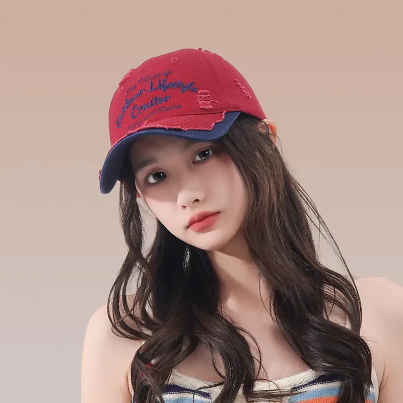 Korean Style Hole Soft Top Baseball Cap for Men Women